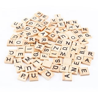 Toyfunny 100 Wooden Scrabble Tiles Black Letters Numbers for Crafts Wood Alphabets Pk