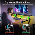 thumbnail image 4 of Satifur 39" Pro L-Shaped Gaming Desk Black, RGB LED, Power Hub & Monitor Riser for Ultimate Setup, 4 of 9
