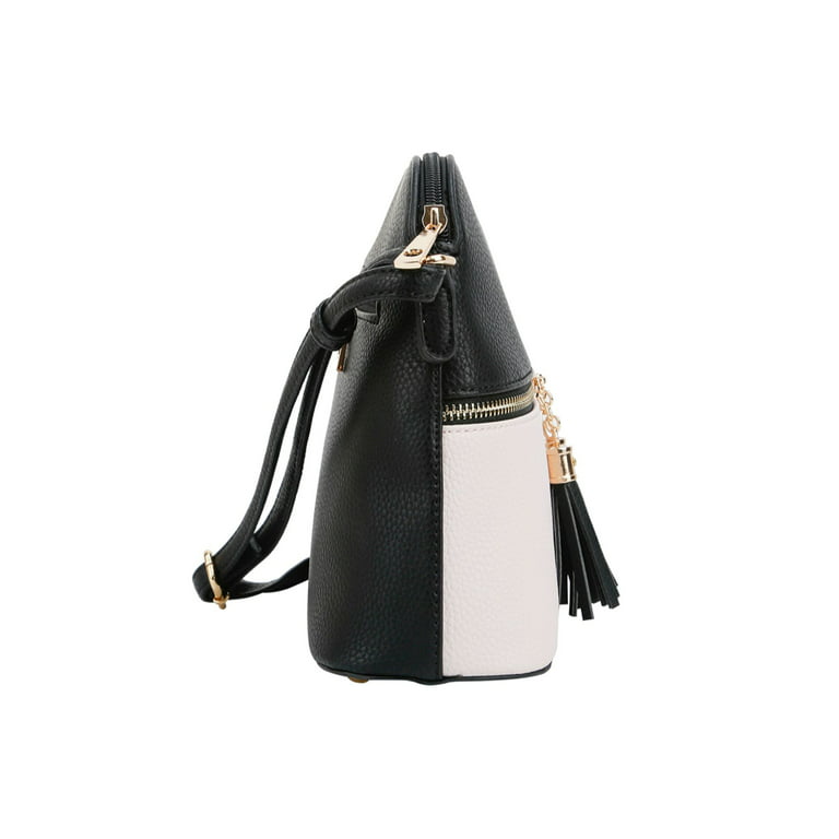 Lightweight Medium Dome Crossbody Bag Shoulder Bag with Tassel, Zipper  Pocket, Adjustable Strap- Blue
