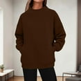 thumbnail image 2 of Mock Neck Sweatshirt Women Oversized Pullover Sweatshirts No Hood Plain Long Sleeve Turtleneck Tops Fall Winter Clothes Y2K Outfits With Pockets, 2 of 5