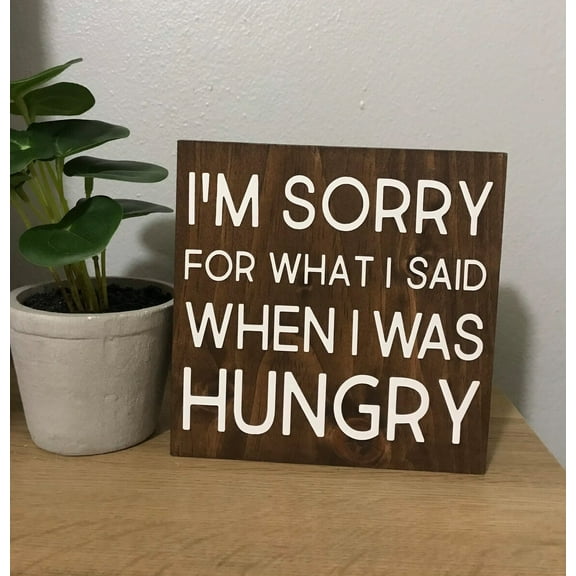 Cskhip I’M Sorry For What I Said When I Was Hungry Vintage Farmhouse Sign,Antique Wood Sign Plaque 5x5 Inch