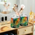 thumbnail image 3 of Yayeee 4 Pack Qtip Holder Bathroom Cotton Swab Canister with Lid Clear Dispenser Set, Colorful Plants, 3 of 6