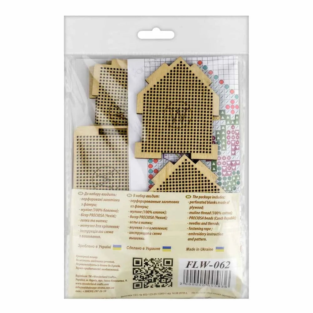 Cross-stitch kit on wood FLW-062