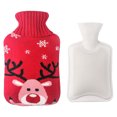thumbnail image 1 of Bolsa de agua caliente de goma Wosthever 1000 ml con 2 cubiertas tejidas, 1 of 6