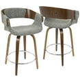 thumbnail image 2 of Elisa Mid-Century Modern Counter Stool in Walnut and Grey Fabric by LumiSource - Set of 2, 2 of 8