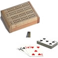 thumbnail image 1 of WE Games Mini Travel Cribbage Set - Solid Wood 2 Track Board - Swivel Top, 1 of 7