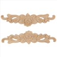 thumbnail image 1 of 2 Piezas 20X5 Cm Madera Tallada Apliques de Revestimiento Sin Pintar Rosa Puerta DecoracióN del Hogar Estilo Europeo, 1 of 5