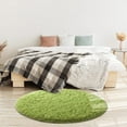 thumbnail image 2 of DweIke Round Rug for Bedroom,Soft Shaggy Area Rugs for Living Room Decor,Fluffy Circle Carpets for Nursery,4'x4',Grass Green, 2 of 7