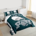 thumbnail image 3 of Castle Fairy 3-Piece Queen Size Comforter Set - Football Sports Print, 3 of 8