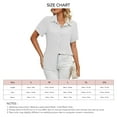 thumbnail image 7 of Bienvenido Women's Button Down Shirt Pure Color Short Sleeve Breathable Casual Shirt for Working White L, 7 of 7