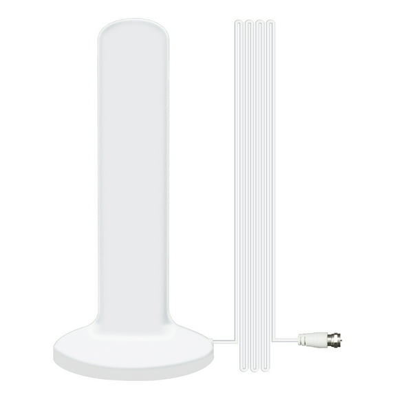 TV Antenna 1080P High Definition Digital TV Signal Receiver with Suction Base White DVB-T2 Compact Room Television Antenna