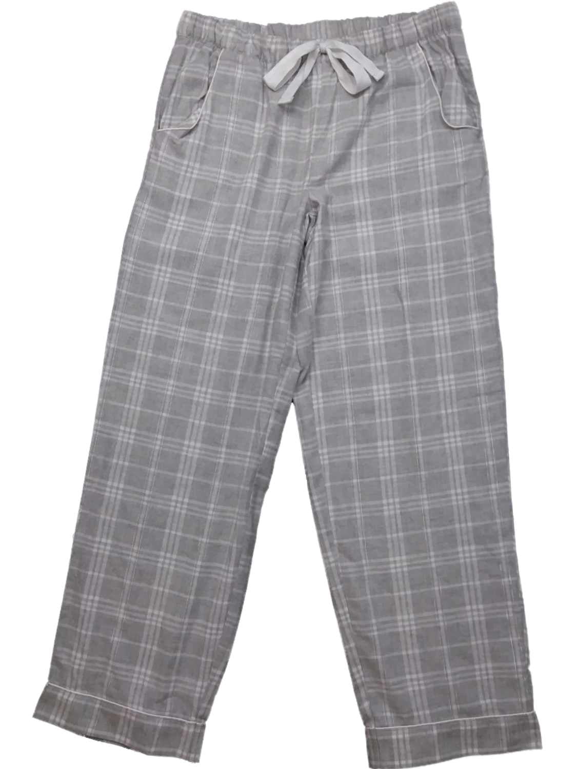 Simply Styled - Womens Gray White & Silver Plaid Flannel Sleep Pants ...