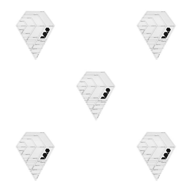 Transemion Transparent Acrylic Rulers 45 Degree Diamonds Ruler Craft Quilting Ruler Cutting Rulers DIY Handmade Tailor Supplies Diamond shape 5Set
