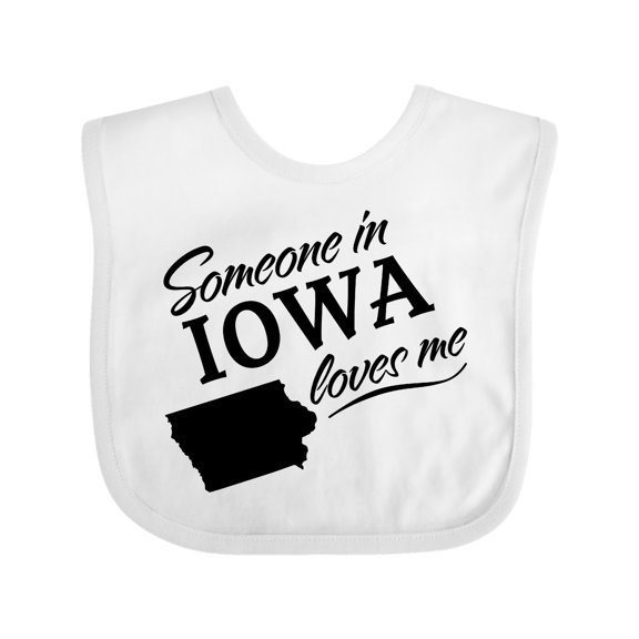 Inktastic Someone in Iowa Loves Me Boys or Girls Baby Bib