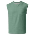 thumbnail image 5 of Pafei Tyugd Tank Shirts for Men with Pocket Casual Crewneck Muscle Tank Tops Big and Tall Sleeveless Basic T-shirt Green M, 5 of 10