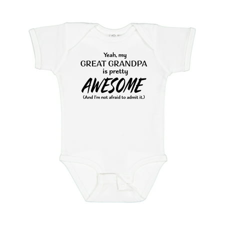 

Inktastic Yeah My Great Grandpa is Pretty Awesome Gift Baby Boy or Baby Girl Bodysuit