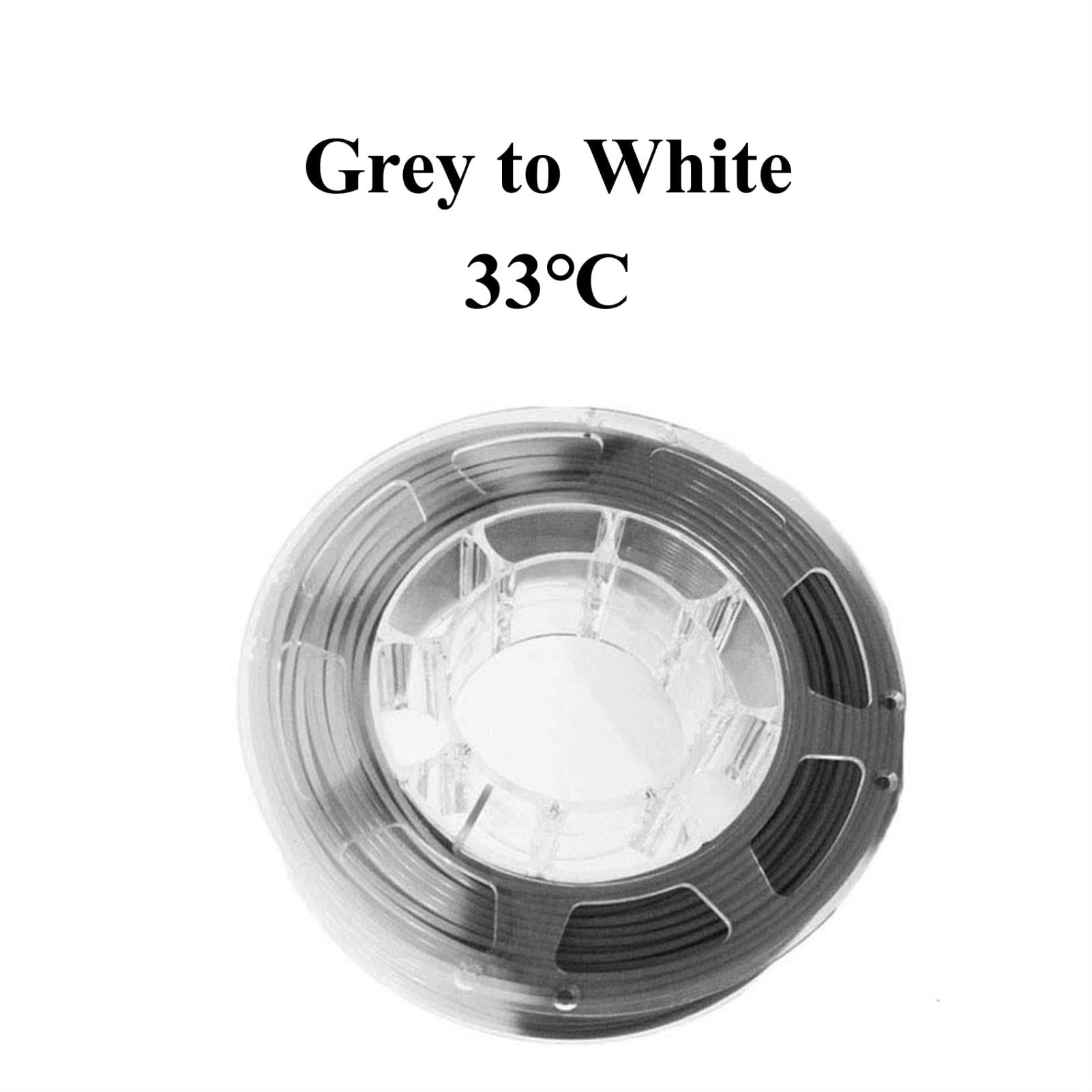1KG 3D Printer PLA Filament, Grey-White Color Changing with Temperature, 1.75mm +/- 0.03 mm, Accessories for 3D Printer & 3D Pen