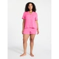 thumbnail image 2 of Joyspun Women's Dreamy Soft Collection Notch Collar Top and Shorts Pajama Set, 2-Piece, Sizes XS-3X, 2 of 5