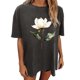 thumbnail image 5 of Camisetas de Manga Corta para las Mujeres Impresión Floral Cuello Redondo Gota Hombro Manga Superior Moda Casual para Verano Camisetas de Manga Corta para las Mujeres, 5 of 7