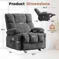 thumbnail image 2 of JMYMRY Rocker Recliner Chair with Vibration Massage and Heating, Cup Holders and Side Pockets, Adjustable Lounge Chair for Living Room, Grey, 2 of 8