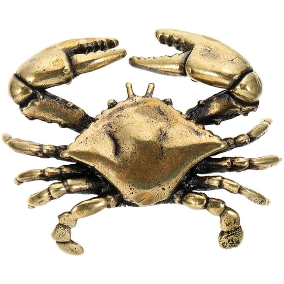 GAXIRE Vintage Crab Decor Tabletop Crab Adornment Golden Brass Craft 1Set 2.0x1.3x0.5in