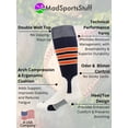 thumbnail image 2 of MadSportsStuff 3-Stripe Baseball & Softball Stirrup Socks - Navy/Orange/White, Large, 2 of 2