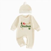 KJameas Baby Boys Girls Romper My First Christmas Text Ribbed