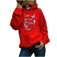 thumbnail image 3 of Penkiiy Sweat à Capuche pour Femmes Mode Manches Longues Imprimé avec Poche Décontracté Rouge Y2K Vêtements, 3 of 7