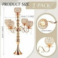 thumbnail image 2 of 2 Pack 5 Arms Gold Candelabra Centerpiece with Crystal Pendant 26 Inch Tall Floor Chandelier Beaded Candle Holder Table Centerpieces Wedding Party Dinner Formal Event, 2 of 6