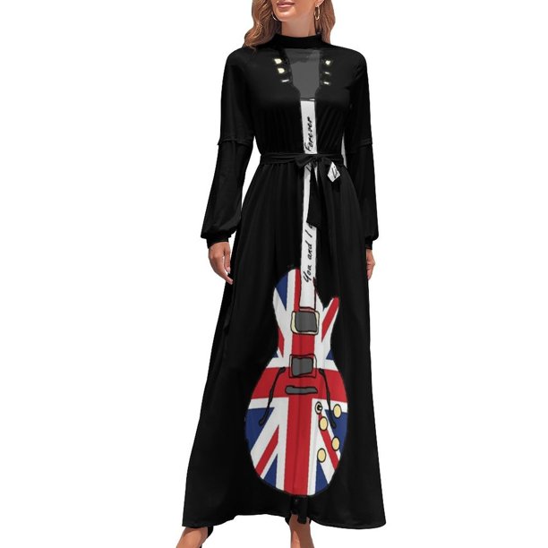 Vestido largo Noel Gallagher Union Jack Sheraton Live Forever Vestidos Vestidos para mujer 2024 verano vestido suelto para mujer