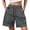 Gray_#01, variant on Bermuda Shorts for Women Knee Length Lightweight Athletic Short Summer Elastic Waist Drawstring Beach Short with Pockets,Sky Blue XL