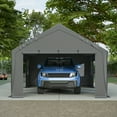 thumbnail image 3 of LZBEITEM Carport, 13' x 25' Heavy Duty Carport with Roll-up Sidewall & Ventilated Windows, Galvanised Frame Portable Outdoor Garage, Car Canopy with All-Season Tarp, Height 10.2', Length 25.1' - Gray, 3 of 9