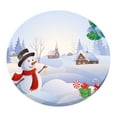 thumbnail image 3 of 10 tipos de manteles redondos estilo navideño para fiestas. Muñeco de nieve feliz, 3 of 6