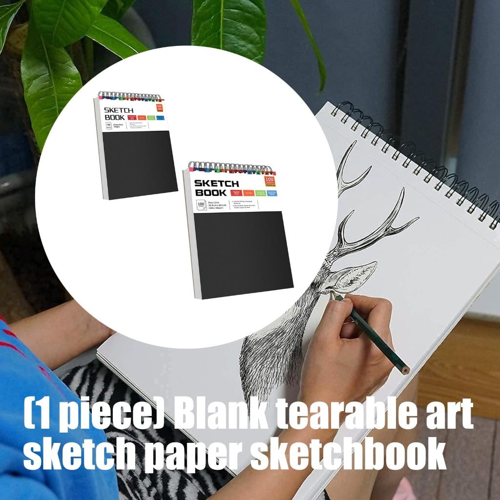 Giaone Portable Hardcover Sketchbook Coil Binding Drawing Pad Tearable For Artists