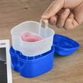 thumbnail image 3 of Denture Case, Denture Bath Box Case Dental Orthodontic Retainer, False Teeth Storage Case Box with Strainer, 3 of 7