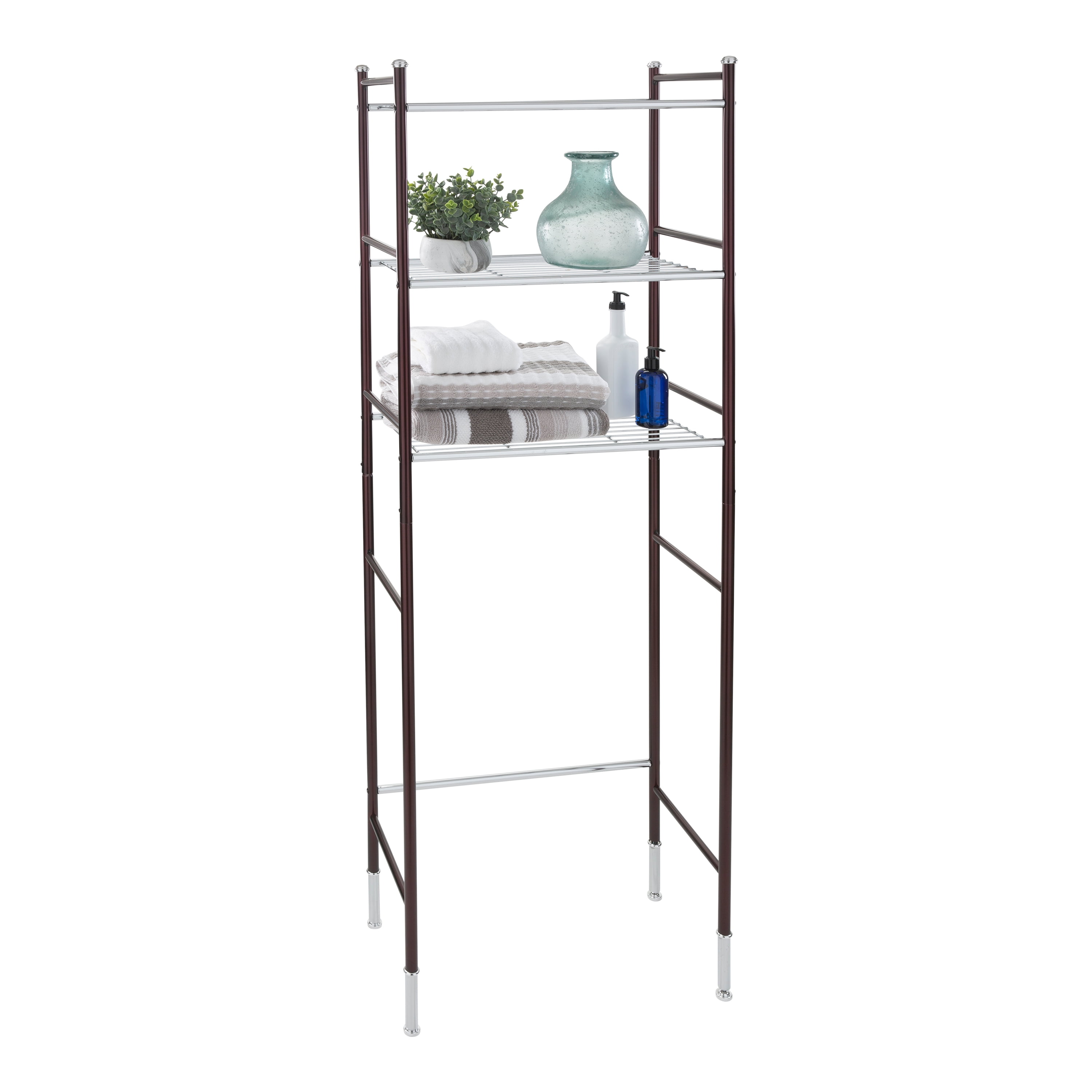 Organize It All 3 Shelf Duplex Line Steel Tube over the Toilet Space Saver Storage Shelf Unit