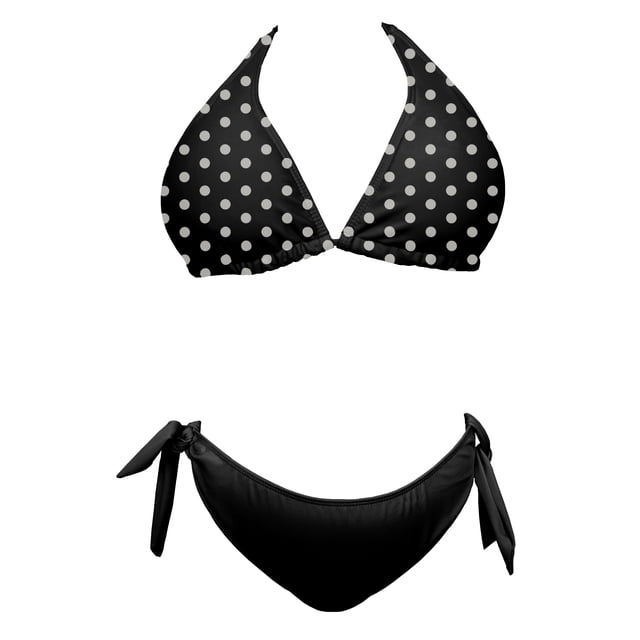 Traje de Baño Bikini Op para Mujer con Amarre Halter Negro Talla G, 2 Piezas