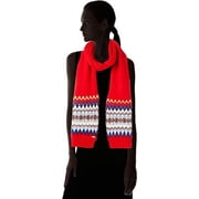 Joules Womens Shetland Red Fairisle Wool Scarf, One Size