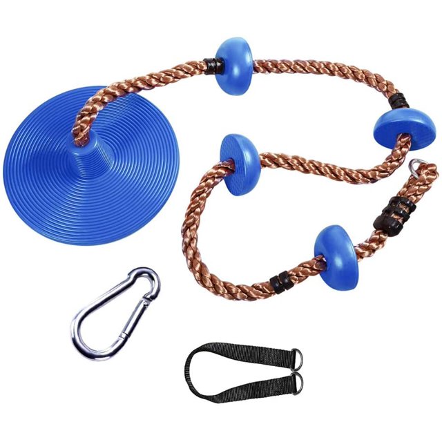Cuerda de escalada para niños con plataforma, escalera de cuerda de asiento de columpio de árbol de disco para equipo de juego al aire libre Xemadio LRWJ301-1