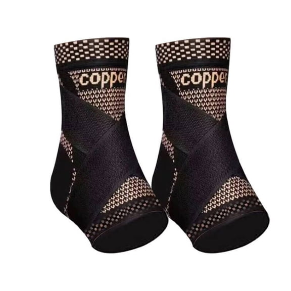 Copper Infused Knitted Ankle Support Brace Compression Sleeve for Running Gym Injury Recovery