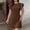Coffee, variant on Blmnix Striped Dress Dress for Women Elegant Dresses Peplum Vacation Under Dress Short Sleeve Yellow Crew Neck Mini Plus Size Summer Dresses L