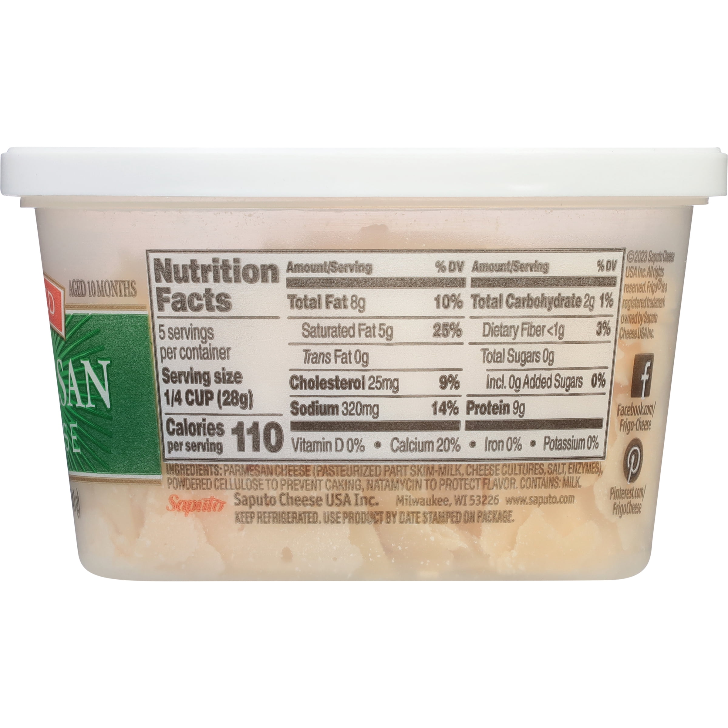 Frigo Shaved Parmesan Cheese, 5 oz Refrigerated Plastic Cup