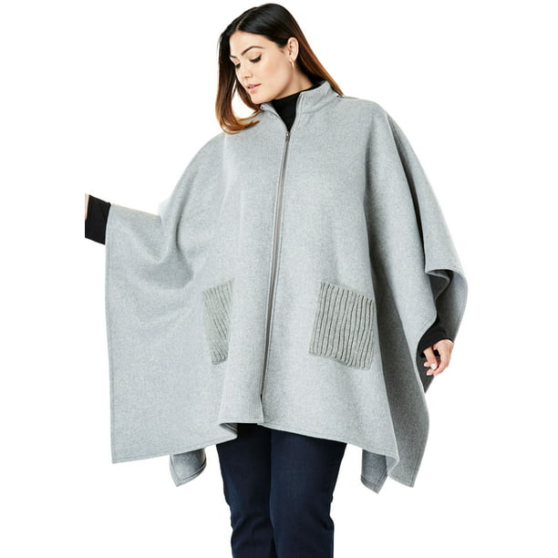 Lily Kammerat vaskepulver Jessica London Women's Plus Size Wool Cape Coat Winter Hooded Poncho -  Walmart.com