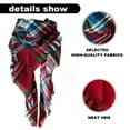 thumbnail image 3 of Bufanda triangular a cuadros para otoño e invierno para mujer, bufanda clásica con borlas a cuadros, tartán, cálida, suave y gruesa, manta grande, chal, bufandas, 3 of 5
