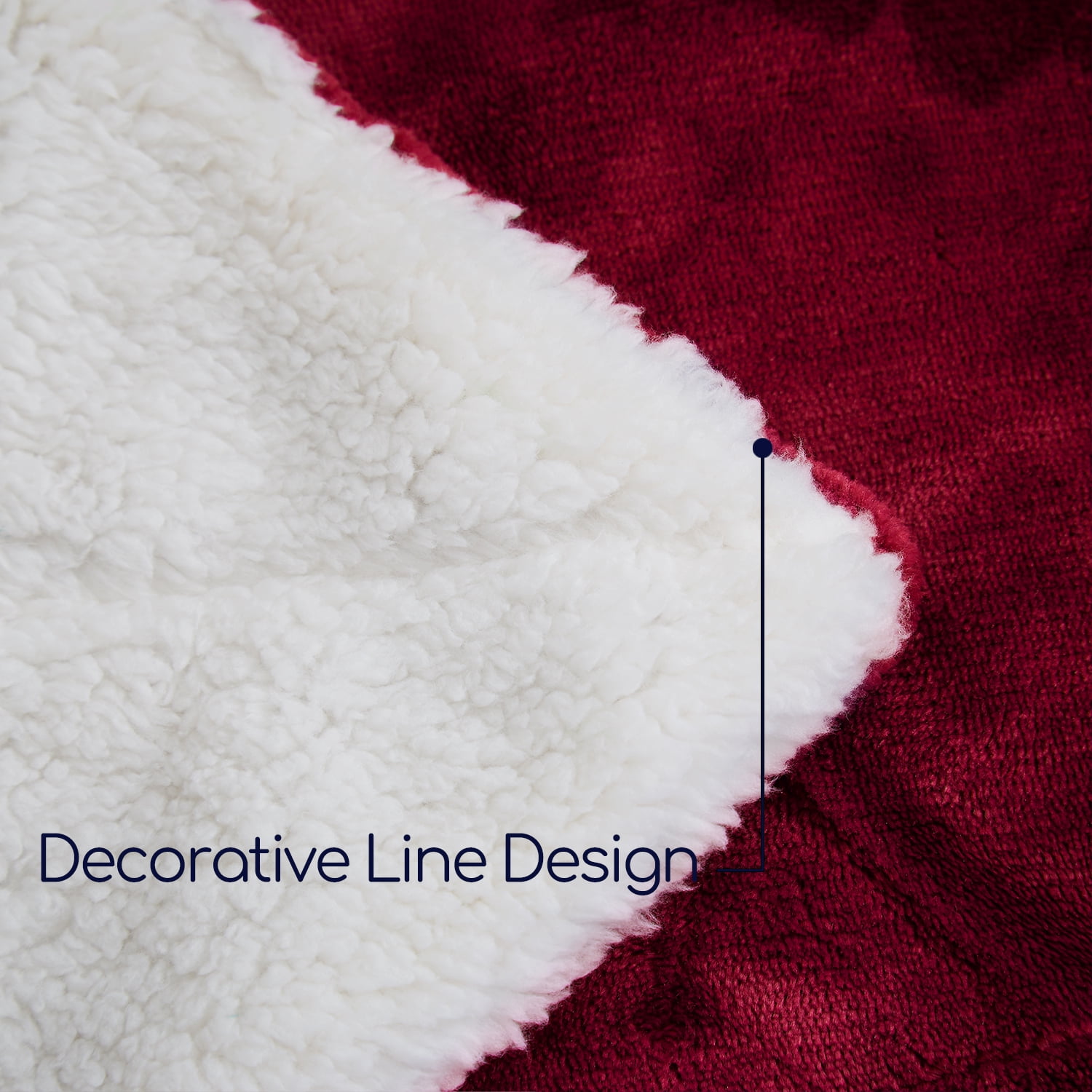 JML Sherpa Fleece Throw Blanket,Soft Warm Plush Blanket for Bed Sofa Couch,Burgundy
