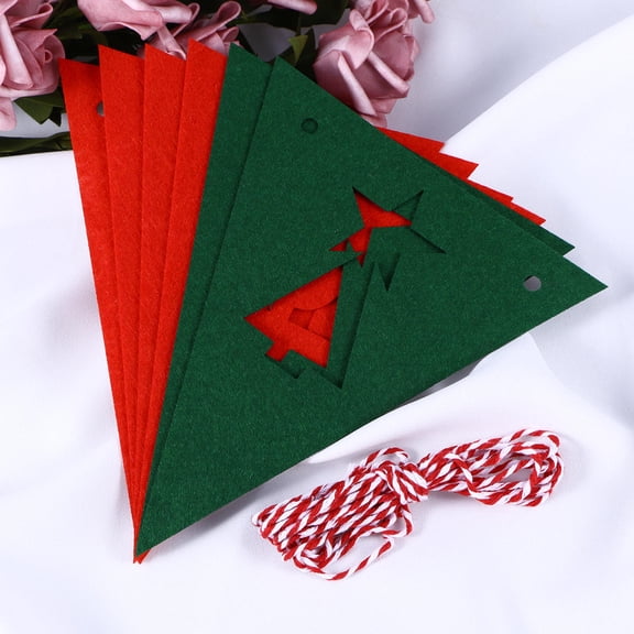 GETAJGHSD Noel Banner Green Non-woven Fabric 1Set