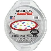 Handi-Foil Aluminum Super King 9" Round Cake Pan with Lid, 2 Count