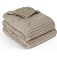 thumbnail image 2 of Lightweight Flannel Fleece Throw Blanket for Couch 60"x80" (Taupe), 2 of 4