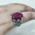 thumbnail image 5 of AAA Ruby Corundum Mens Ring, Natural Ruby Corundum Ring, July Ring, Silver Jewelry, 925 Silver Ring, Gift, Heavy Mens Ring, Arabic Design, Ottoman Style Ring, Christmas, Turkey Mens Signet Ring, 5 of 8