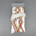 thumbnail image 2 of Ambesonne Modern Bedding Set 4 Pcs, Diamond Like Border Line, Queen, Caramel Brown, 2 of 3